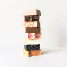 Load image into Gallery viewer, Personalized gift set of 6 handmade Triple Butter luxury soaps that are 100% Natural, Vegan, Palm Oil Free scented with pure Essential Oils. Unscented soaps are also available