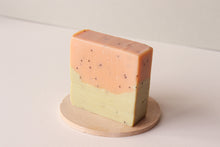 Load image into Gallery viewer, Vegan Handmade Cold Processed Triple Butter French Pink and Green Clay soap scented with Geranium, ylang ylang and palmarosa essential oils
