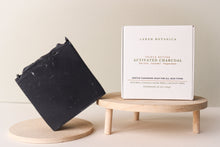 Load image into Gallery viewer, Handmade vegan Cold Processed Triple Butter Activated Charcoal soap scented with Tea Tree, Peppermint and Lavender Essential Oils