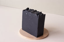 Load image into Gallery viewer, Handmade vegan Cold Processed Triple Butter Activated Charcoal soap scented with Tea Tree, Peppermint and Lavender Essential Oils