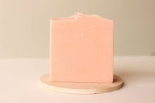 Load image into Gallery viewer, Vegan Handmade Cold Processed Triple Butter Rice Milk and Calamine soap scented with Lavender, Geranium and Patchouli essential oils