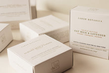 Load image into Gallery viewer, Personalized gift set of 6 handmade Triple Butter luxury soaps that are 100% Natural, Vegan, Palm Oil Free scented with pure Essential Oils. Unscented soaps are also available