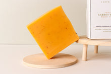 Load image into Gallery viewer, Vegan Handmade Cold Processed Triple Butter Carrot and Turmeric soap scented with Bergamot, Lavender and Patchouli essential oils