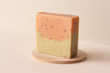 Load image into Gallery viewer, Vegan Handmade Cold Processed Triple Butter French Pink and Green Clay soap scented with Geranium, ylang ylang and palmarosa essential oils
