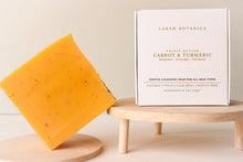 Load image into Gallery viewer, Vegan Handmade Cold Processed Triple Butter Carrot and Turmeric soap scented with Bergamot, Lavender and Patchouli essential oils
