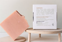 Load image into Gallery viewer, Vegan Handmade Cold Processed Triple Butter Rice Milk and Calamine soap scented with Lavender, Geranium and Patchouli essential oils

